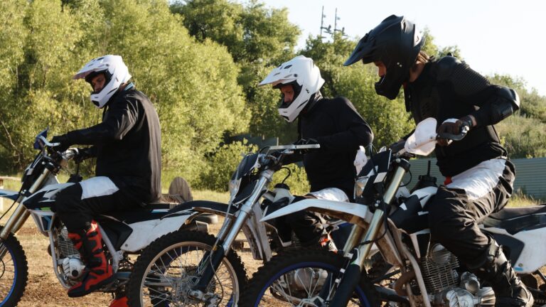 Three ADV riders representing how to market to riders of different ages and skill levels